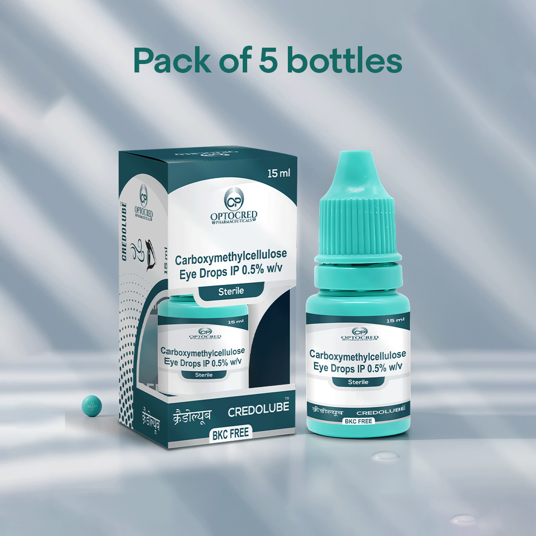 Credolube Lubricating Eye Drops (Pack of 5 Eye Drops bottles): Comfort, Soothe, and Moisturize - For Dry Eyes, Redness, Digital Eye Strain, Tired Eyes, Regular Use