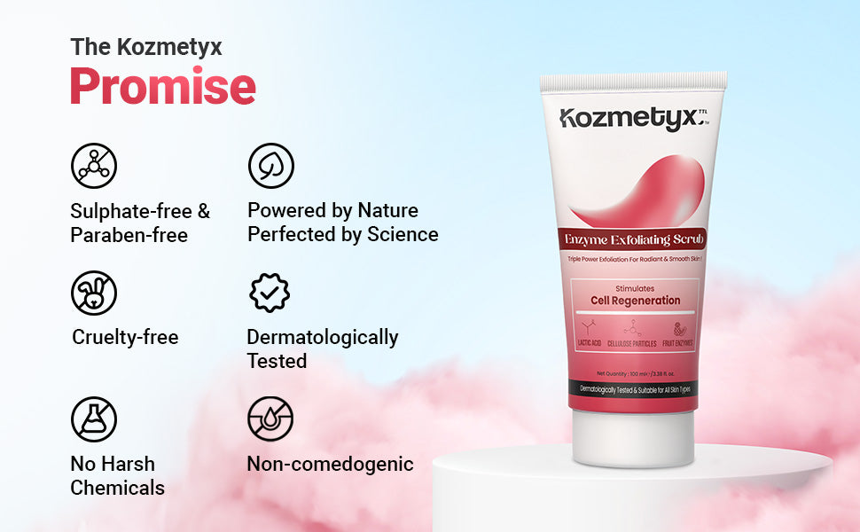 Triple Exfoliation Fruit Enzyme Polish Scrub for Smooth, Refined Skin Texture