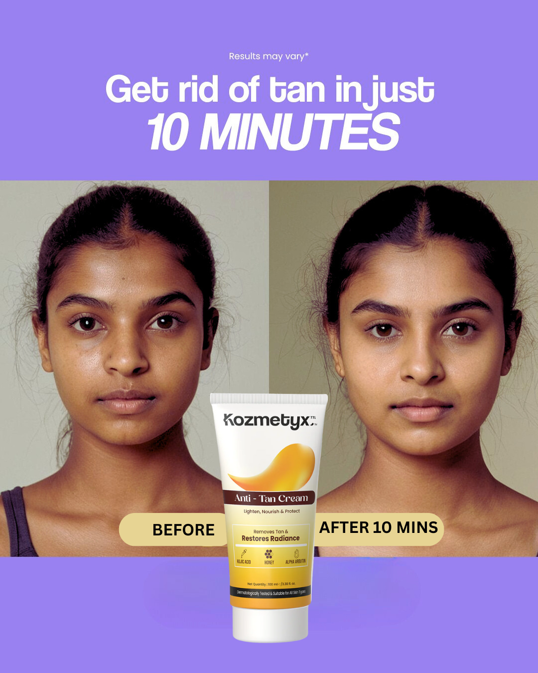 Anti-Tan Face pack - Pigmentation Correcting Pack - Brightening De Tan Creme - 100 ML