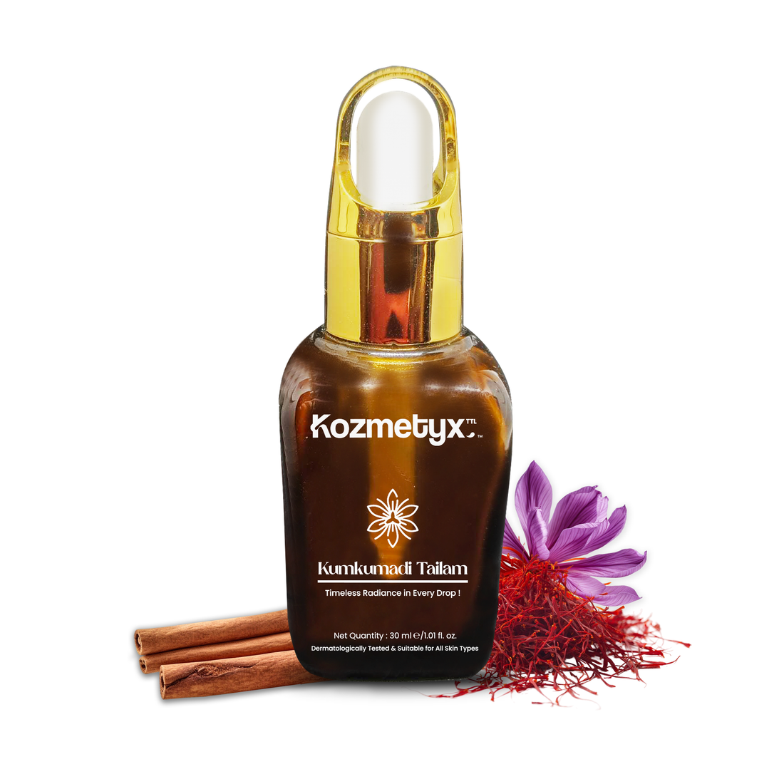 Kumkumadi Tailam - Ayurvedic Glow Oil - 3.15% Saffron Elixir - Anti Aging - Radiance Drops - 30 ML
