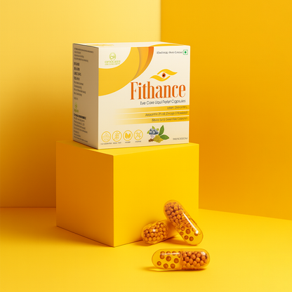 Fithance Eye Health Capsule with Lutein &amp; Zeaxanthin (Liquiflux Technology) Supports Healthy Vision, Reduces Digital Strain &amp; Fatigue From High Screen Time - 60 capsules