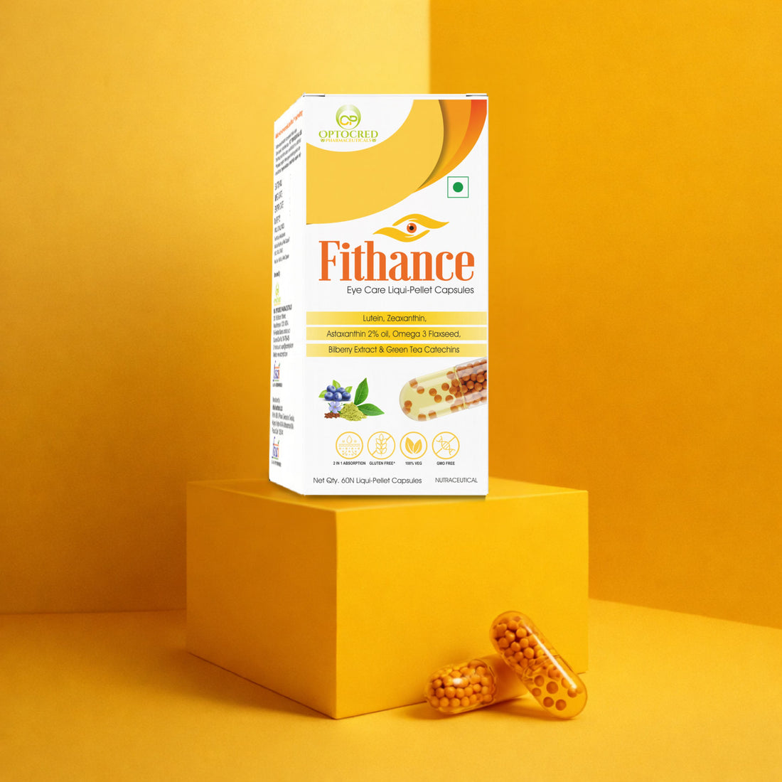 Fithance Advanced Eye Health Nutrition - 60 Veg capsules | 2-month daily routine