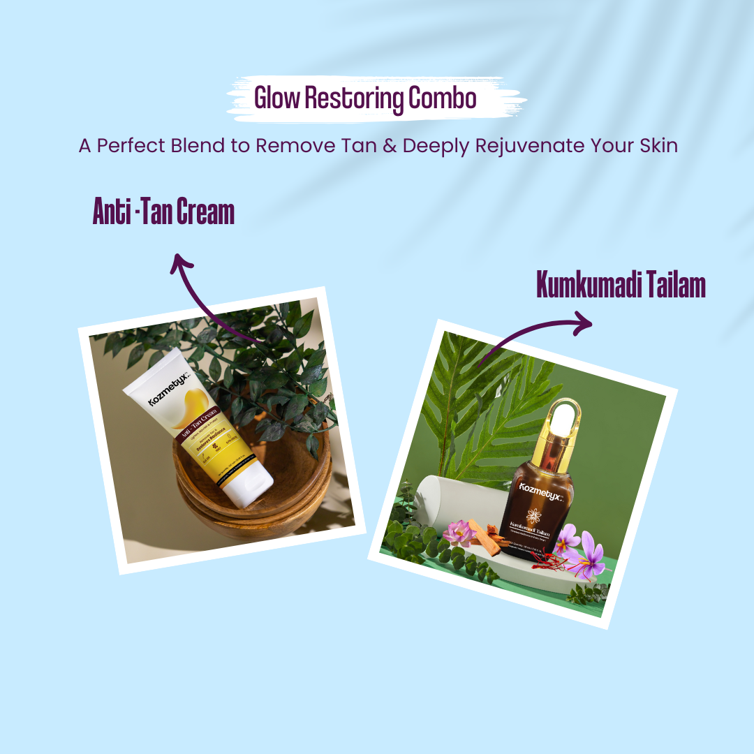 Glow Restoring Combo : Anti-Tan Cream &amp; Kumkumadi Oil