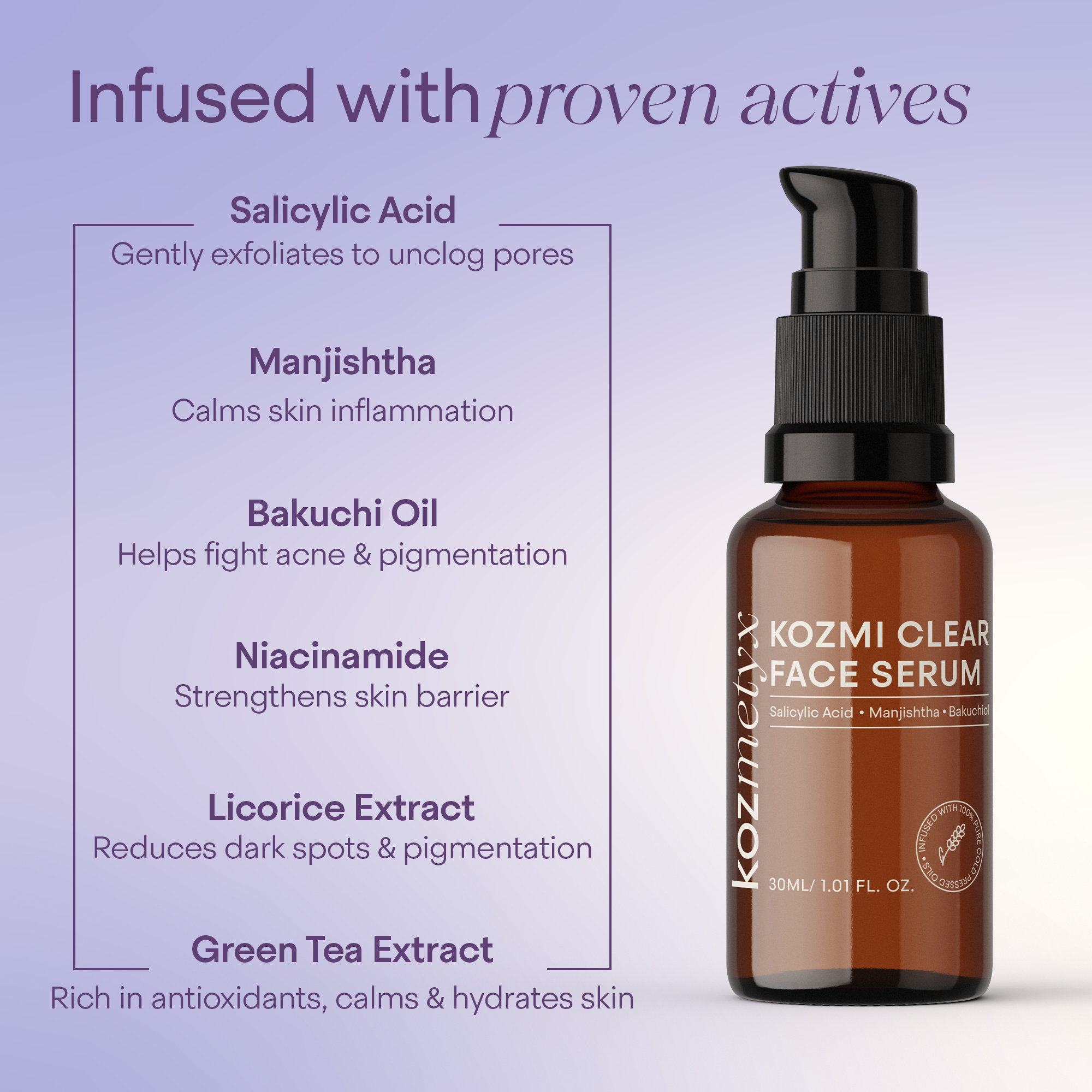 Kozmi Clear Anti-Acne &amp; Brightening Face Serum