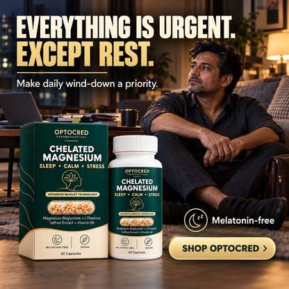 Chelated Magnesium Glycinate Complex with Saffron &amp; L-Theanine | 60 Vegan Capsules