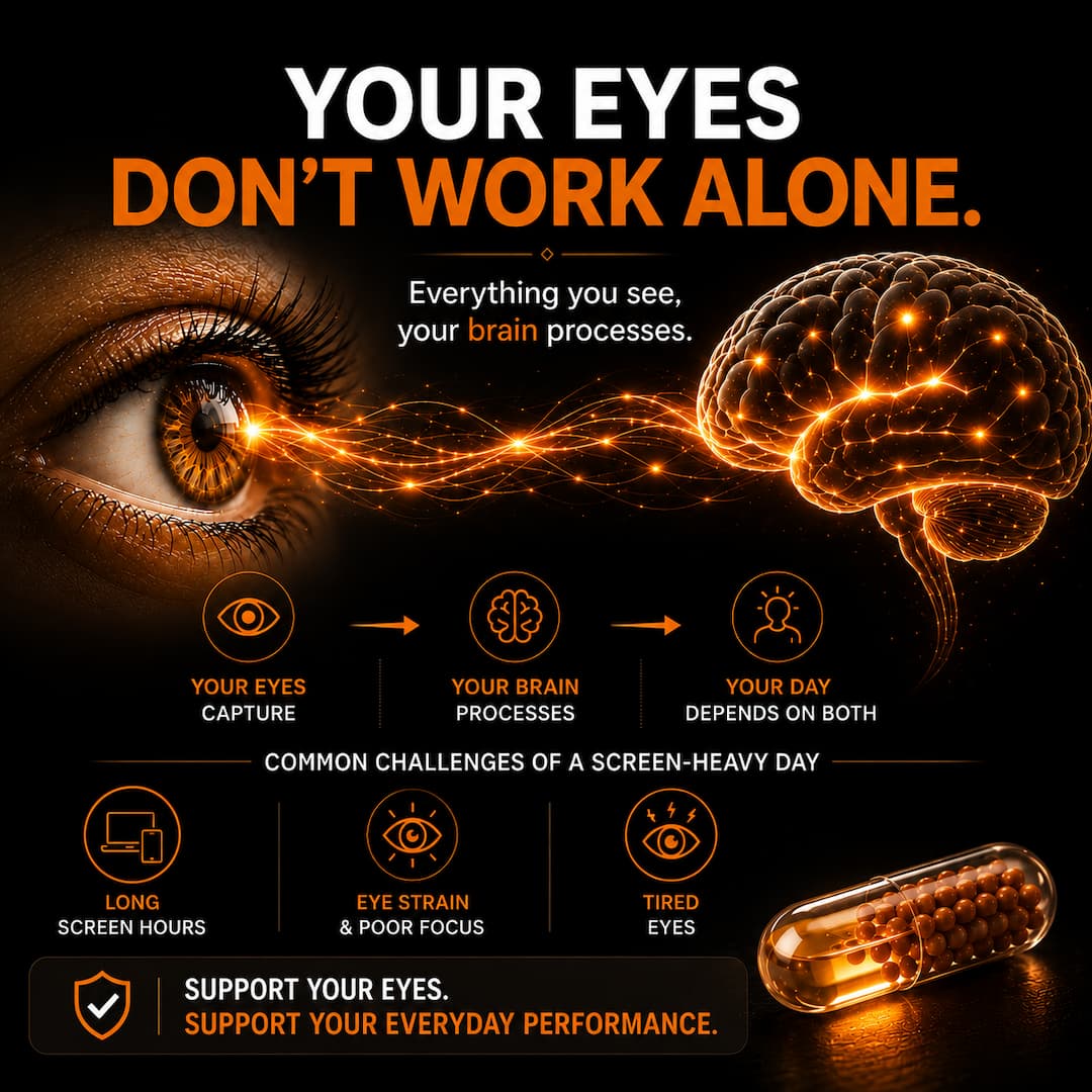 Fithance Daily Eye Health Capsules – Dryness, Redness, Screen Strain, Blurry vision, Tiredness, Retinal Support | 60 Capsules | Vegan | Advanced Liqui-Pellet Capsules