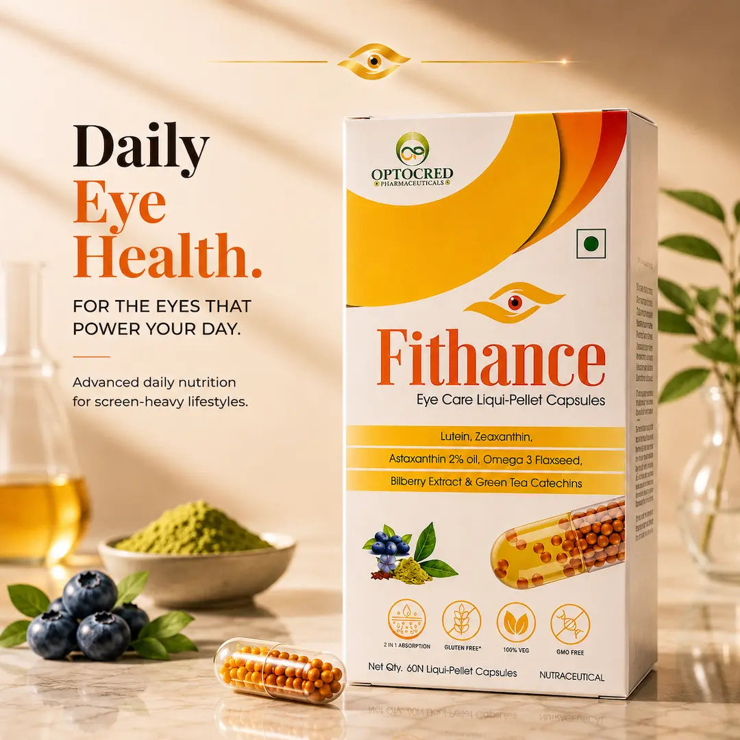 Fithance Daily Eye Health Capsules – Dryness, Redness, Screen Strain, Blurry vision, Tiredness, Retinal Support | 60 Capsules | Vegan | Advanced Liqui-Pellet Capsules