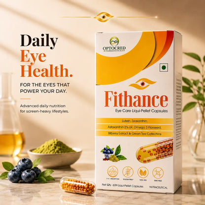 Fithance Daily Eye Health Capsules – Dryness, Redness, Screen Strain, Blurry vision, Tiredness, Retinal Support | 60 Capsules | Vegan | Advanced Liqui-Pellet Capsules