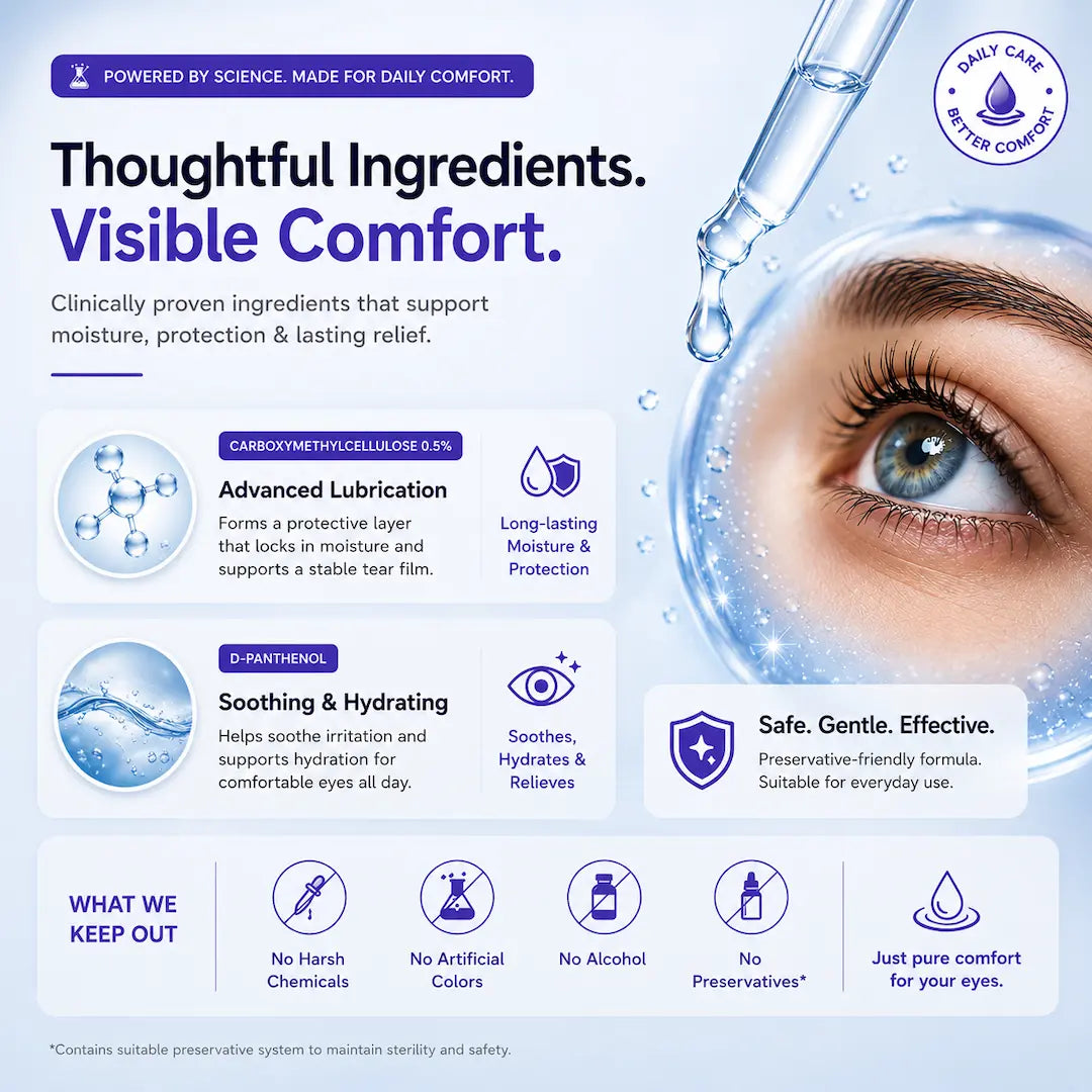 Credolube Daily Eye Comfort Drops for Dry &amp; Screen-Tired Eyes - Pack of 5 bottles