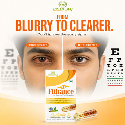 Fithance Daily Eye Health Capsules – Dryness, Redness, Screen Strain, Blurry vision, Tiredness, Retinal Support | 60 Capsules | Vegan | Advanced Liqui-Pellet Capsules