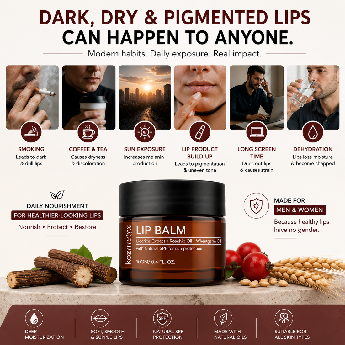 Lip Repair Balm For Pigmentation, Dryness &amp; Cracked Lips