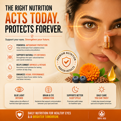 Fithance Daily Eye Health Capsules – Dryness, Redness, Screen Strain, Blurry vision, Tiredness, Retinal Support | 60 Capsules | Vegan | Advanced Liqui-Pellet Capsules