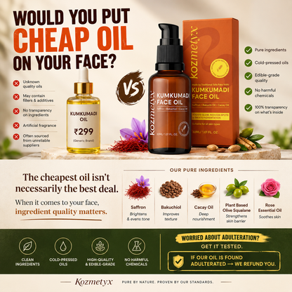 Kumkumadi Oil for Pigmentation &amp; Uneven Tone | Made with Traditional Taila Paka Vidhi